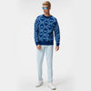 J.Lindeberg Isaac Jacquard Knitted Golf Sweater - Estate Blue Diamond