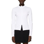 J.Lindeberg妇女Anna针织拉链高尔夫毛衣 - 白色