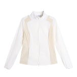 J.Lindeberg 女式 Brooks 拉链可折叠高尔夫夹克 - 白色