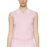 J.Lindeberg妇女Ramona无袖针织高尔夫球polo衬衫-Nosegrey