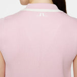 J.Lindeberg妇女Ramona无袖针织高尔夫球polo衬衫-Nosegrey