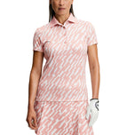 J.Lindeberg Women's Tour Tech Printed Golf Polo Shirt - Oak Flamingo