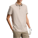 J.Lindeberg Tour Tech Printed Golf Polo Shirt - Bridge Stack Brindle