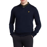 Lyle＆Scott Golf Merino Blend V Neck套头衫 - 海军