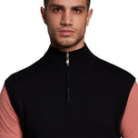 Lyle & Scott Tonal Eagle Sticked Vest - Jet Black