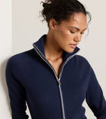 Peter Millar 女式 Coolspun Lite 棉质罗纹开衫 - 海军蓝