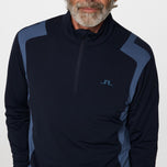 J.Lindeberg Lukas Quarter Zip Golf Mid -Layer - Vintage Indigo