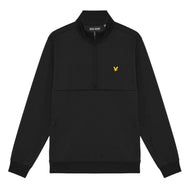 Lyle & Scott Half Zip Windjammer Golf Midlayer - Jet Black