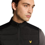 Lyle & Scott Hybrid Quilted Full Zip Golf Vest - Jet Black