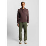 Lyle & Scott långärmad stickad golfpikétröja - Berry