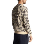 Lyle & Scott Monogram Sticked Golf Crew Neck - Sand Dune