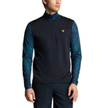 Lyle & Scott tryckt Contour Golf Midlayer - Dark Navy