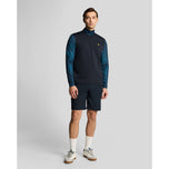 Lyle & Scott tryckt Contour Golf Midlayer - Dark Navy