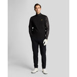 Lyle & Scott tryckt konturgolf Midlayer - Jet Black