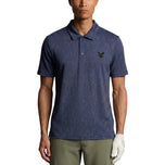 Lyle & Scott tryckt konturgolfpikétröja - Ryderblå