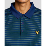 Lyle & Scott Striped Golf Polo Shirt - Mediterranea/Aquamarine