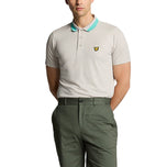 Lyle & Scott Tipped Golf Polo Shirt - Pebble/Mineral Turquoise
