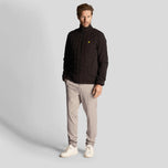 Lyle＆Scott焊接检查羊毛高尔夫球外套 - 喷气黑色