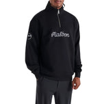 Malbon 学院高尔夫运动衫 1/4 拉链 - 黑色