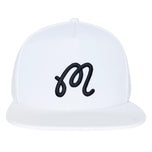 Malbon M Snapback Cap - White
