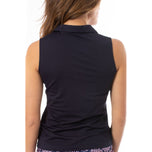 Golftini Kvinnors ärmlösa ruffle Golf Polo Shirt - Navy