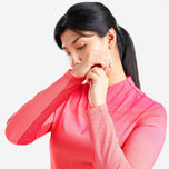 Nivo Women's Lolita UV Long Sleeve Mock Neck Golf Shirt - Cherry