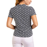 Nivo Women's Lynda Mock Neck Golf Shirt - Navy/White