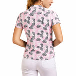 Nivo 女式 Lynda 小高领高尔夫衬衫 - 玫瑰色/海军蓝