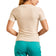 Nivo Dam Nyla V-ringad Stickad Golf Polo Shirt - Kräm