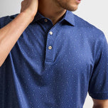 Peter Millar In The Rough Performance Jersey Golf Polo Shirt - Sport Marinblå