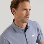 Peter Millar Solid Performance Long Sleeve Jersey Golf Polo Shirt - Marinblå