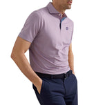 Peter Millar Verse Performance Mesh Golf Polo - Windy Blue/Melrose Pink