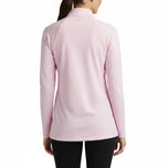 Peter Millar Women's Sugar Stripe Perth 1/4 Midlayer - Palmer Pink