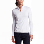 Peter Millar Women's Lightweight Crown Sun Golf Shirt - White