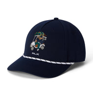 RLX Ralph Lauren Polo 小熊斜纹高尔夫球帽 - 精致海军蓝