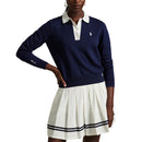 RLX Ralph Lauren Dam Performance Polo Collar Stickad Pullover - Raffinerad Marinblå