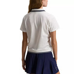 RLX Ralph Lauren 女式 Tour Pique 高尔夫 Polo 衫 - 陶瓷白