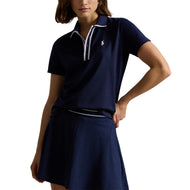 RLX Ralph Lauren Women's Tour Pique Golf Polo Shirt - Raffinerad Marinblå/Härlig lila/keramikvit