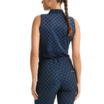 Rohnisch kvinnors nicky ärmlös golfpolo -skjorta - Micro R Check Navy