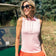 Golftini Women's Sleeveless Ruffle Golf Polo Shirt - Light Pink