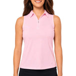 Golftini Women's Sleeveless Zip Golf Polo Shirt - Rose