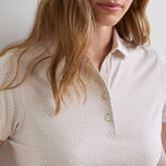 Peter Millar Houndstooth tröja golf pikétröja för dam - Lätt alm