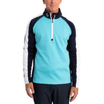 Sunderland Aspen Quarter Zip Raglan Paneled Water Repellent Golf Midlayer - Aqua