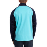 Sunderland Aspen Quarter Zip Raglan Paneled Water Repellent Golf Midlayer - Aqua