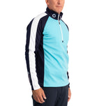 Sunderland Aspen Quarter Zip Raglan Paneled Water Repellent Golf Midlayer - Aqua