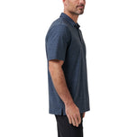 Travis Mathew Heater Pro Golf Polo Shirt - Vintage Indigo/Black