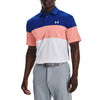 Under Armour Playoff Blocked Golf Polo Shirt - Royal/Pink Sands