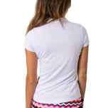 Golftini Women's Ruffle Golf Polo Shirt - White