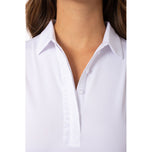 Golftini Kvinnors ärmlösa ruffle Golf Polo Shirt - White