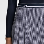 J.Lindeberg Women's Harlow Print Golf Skirt - Bridge Stack Heather Navy